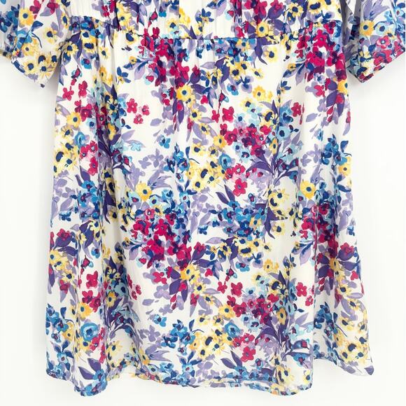 Old Navy White Floral Scoop Neck Knee Length Dress Size XXL - Picture 3 of 5